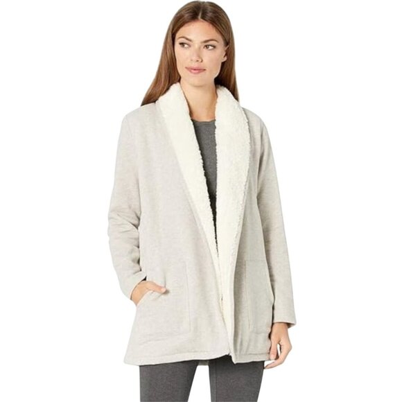 L.L. Bean 1912 Sherpa Lined Cardigan Jacket  Oatmeal Heather Size L - Picture 1 of 9